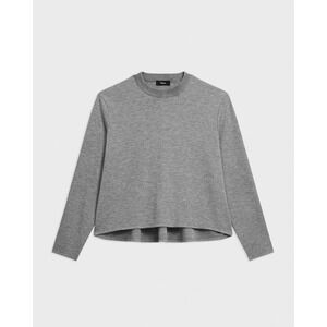 NWT Theory A-Line Sweatshirt in Double-Knit Jersey oversize Grey & Oat Size P